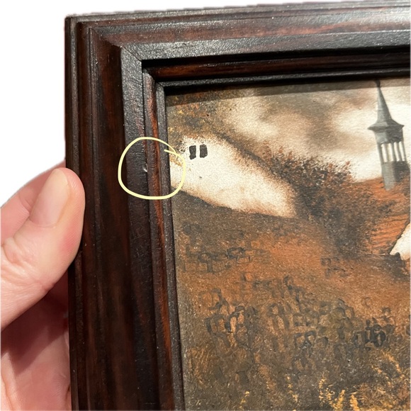 Small ORIGINAL Signed Painting by Czech Artist Spanek. Wood framed. - Picture 3 of 5